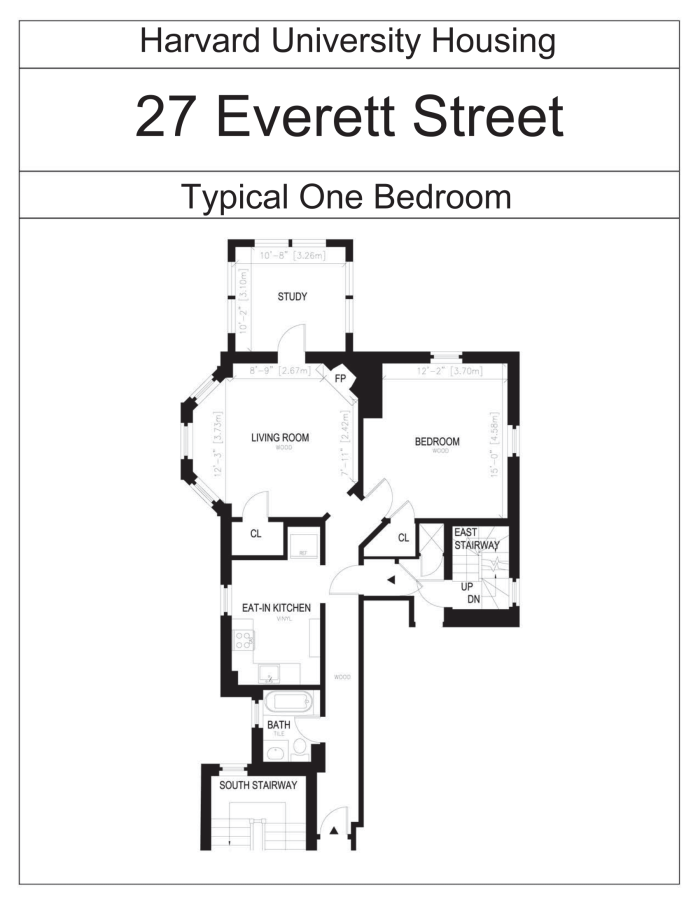 27 Everett Street One Bedroom Floor Plan
