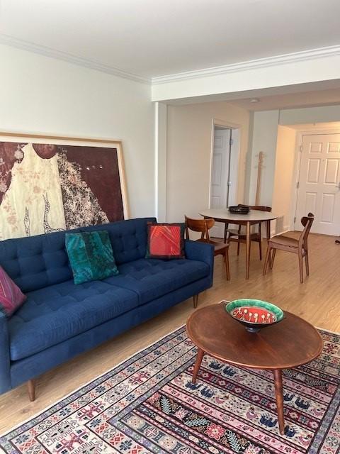 Living and dining room with hard flooring
