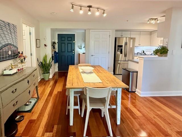 open concept living/dining area