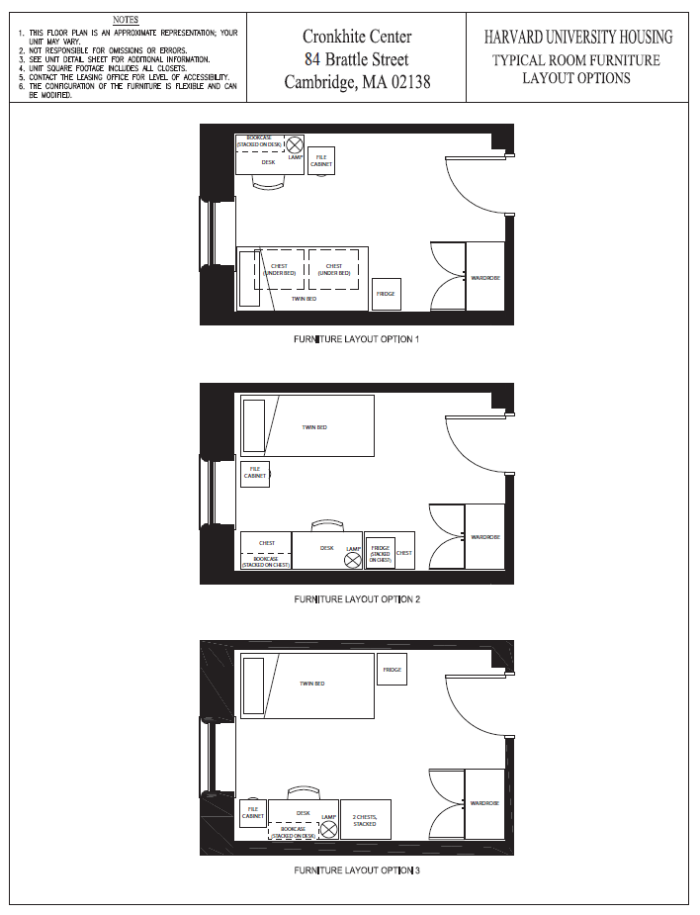 Cronkhite Center Sample Furniture Layouts