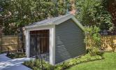 The bike shed for residents in the backyard