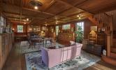 The interior of Howells House with plenty of sofa seating and historic charm